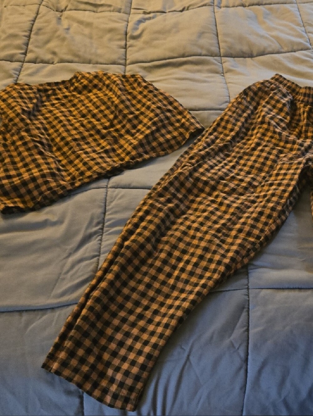 Brown and Black Gingham Button-Up Shirt